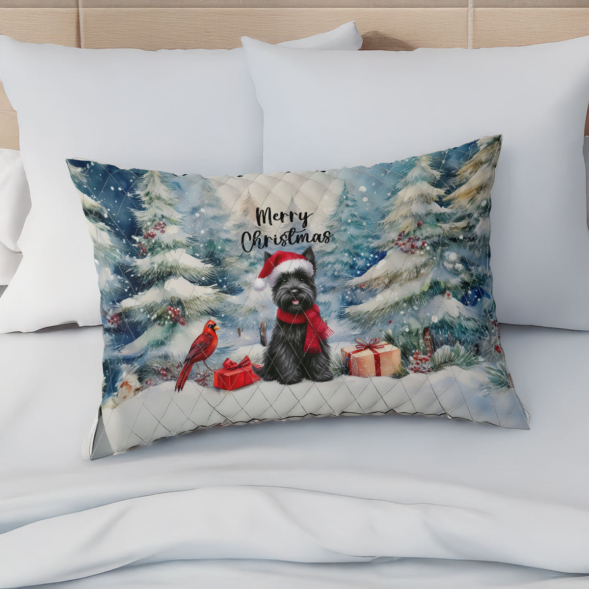 Merry Christmas French Bulldog Enjoys Woofmas Winter Xmas Holiday Quilt Bedding Set Dog Lover Gifts 1 Blanket Bed Cover 2 Pillowcases - 02022
