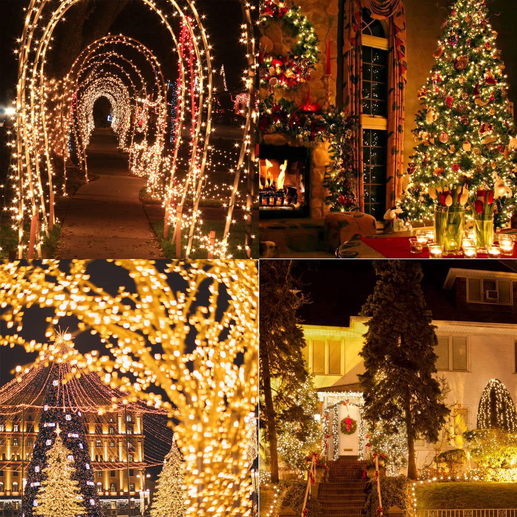 Christmas Lights Multicolor, Toodour 82ft 200 LED Christmas String Lights with 8 Modes, Timer, Connectable Plug in Christmas Outdoor Indoor Lights for Home, Garden, Party, Christmas Tree Decor