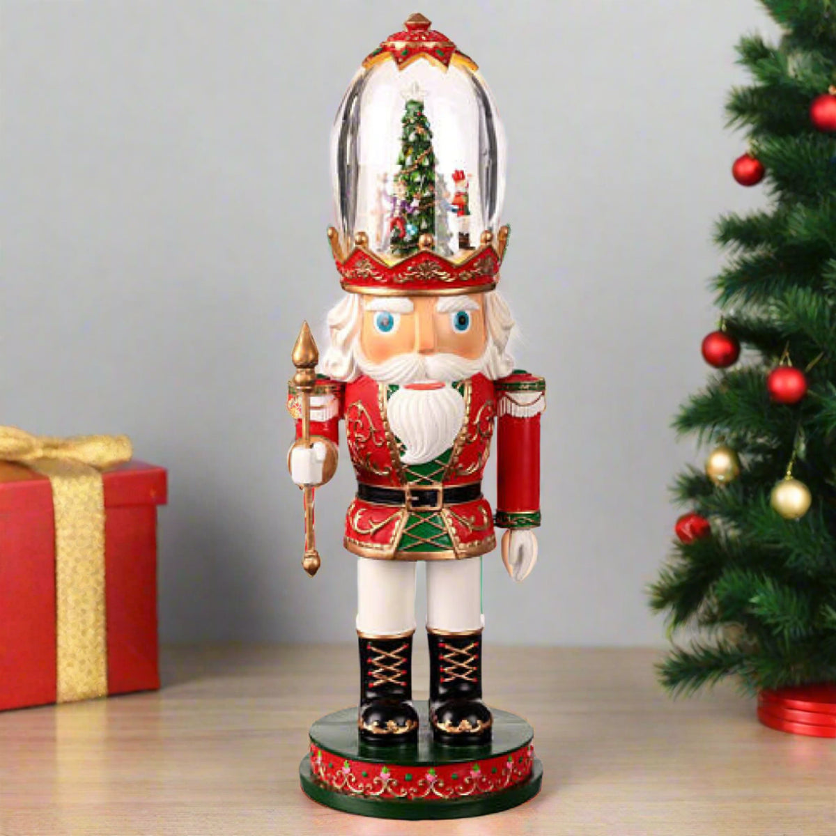 Roman LED Lighted Musical Christmas Nutcracker - 16.25" - Red and White