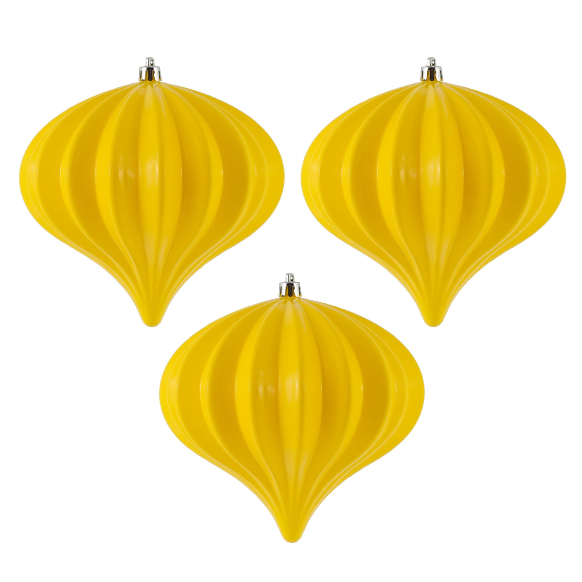 Vickerman 5.7" Burnished Orange Matte Onion Christmas Ornament, UV treated, Set of 3