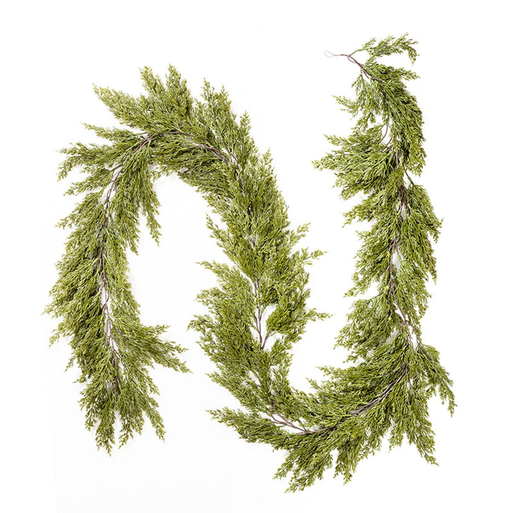 RBCKVXZ 5 FT Christmas Garland Thick and Realistic Artificial Cedar Garland Green Faux Needles Garland for Christmas Winter Home Mantel Fireplace Holiday Party Decorations