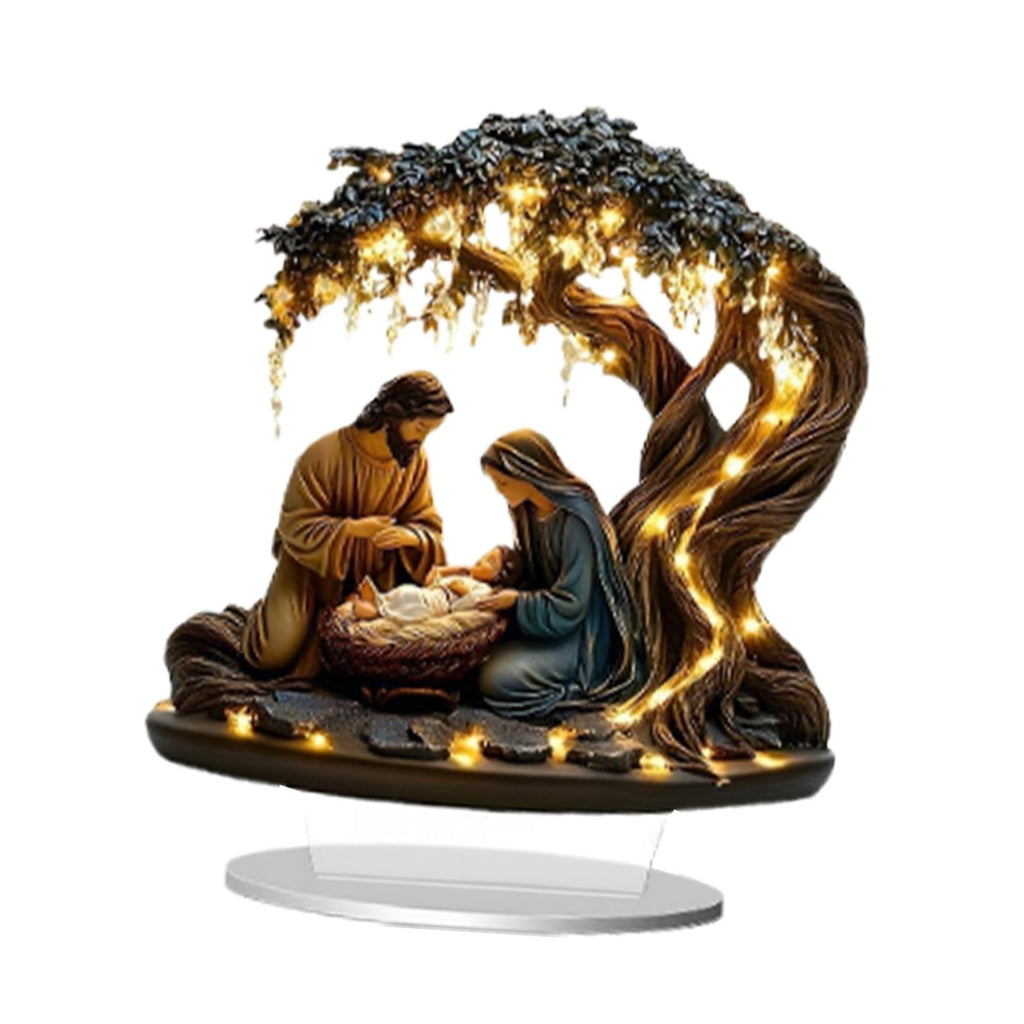 LeeQinersw Christmas Nativity Scene 2D Holy Family Xmas Tabletop Decor Nativity Display for