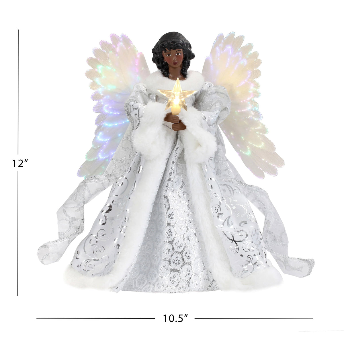 Mr. Christmas 12 in. Fiber-Optic Animated Tree Topper - White Angel