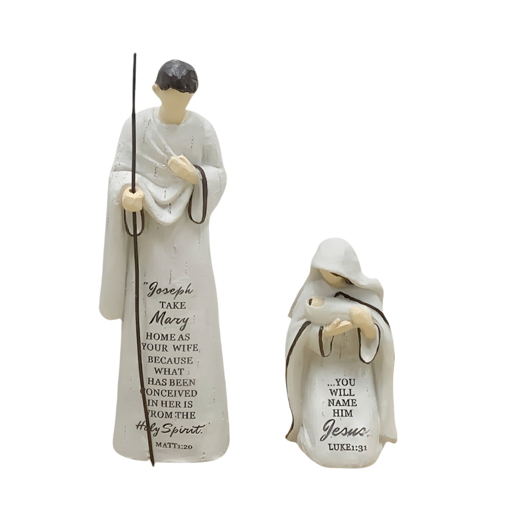 Jesscasday Baby Jesuses Holy Family Statue Miniature Christmas Nativity Scene Sculpture