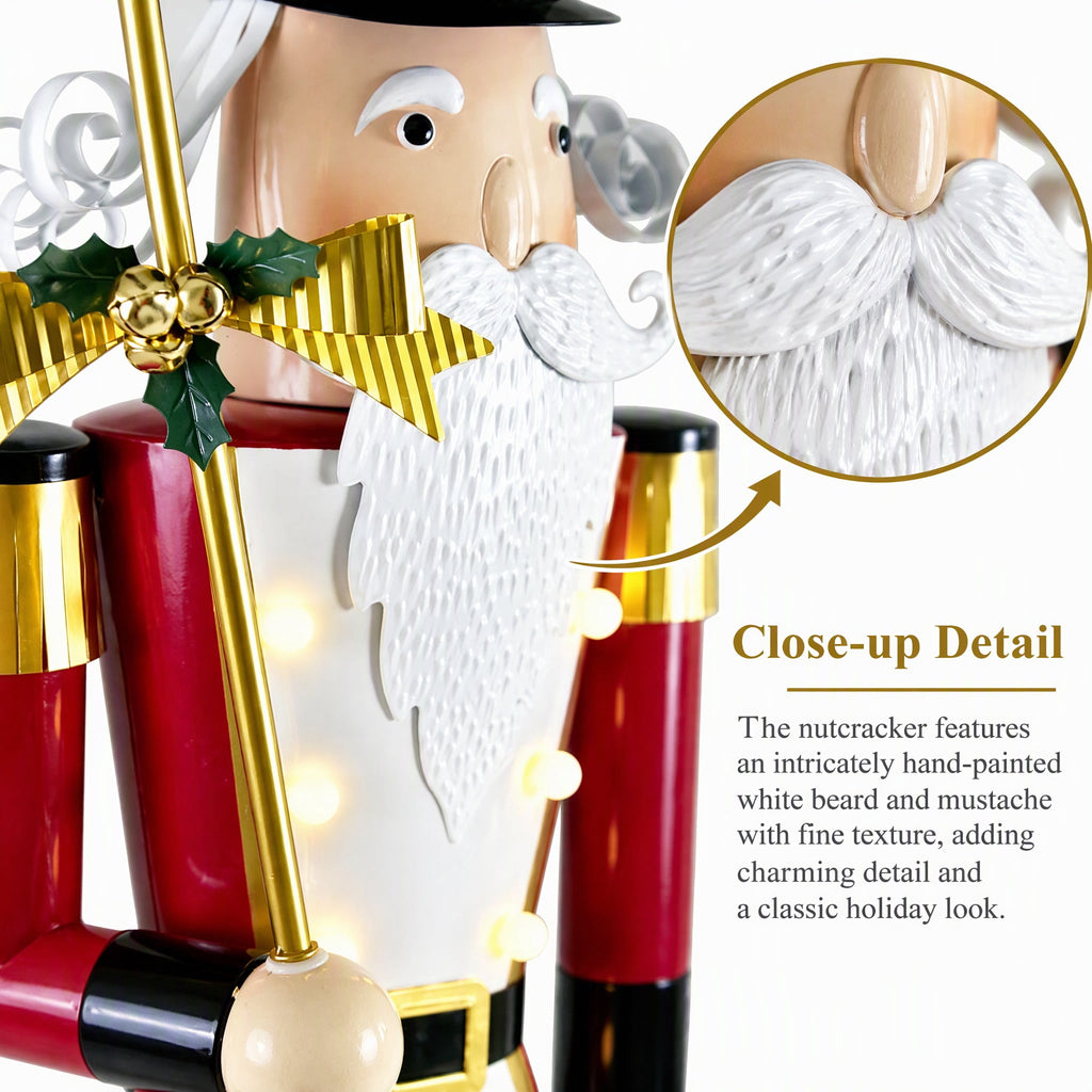 IRONHALL Holiday Classic Iron Nutcracker Decor, Christmas Metal Nutcracker Figurine, Indoor Tabletop Xmas Ornament for Festive Home Decor