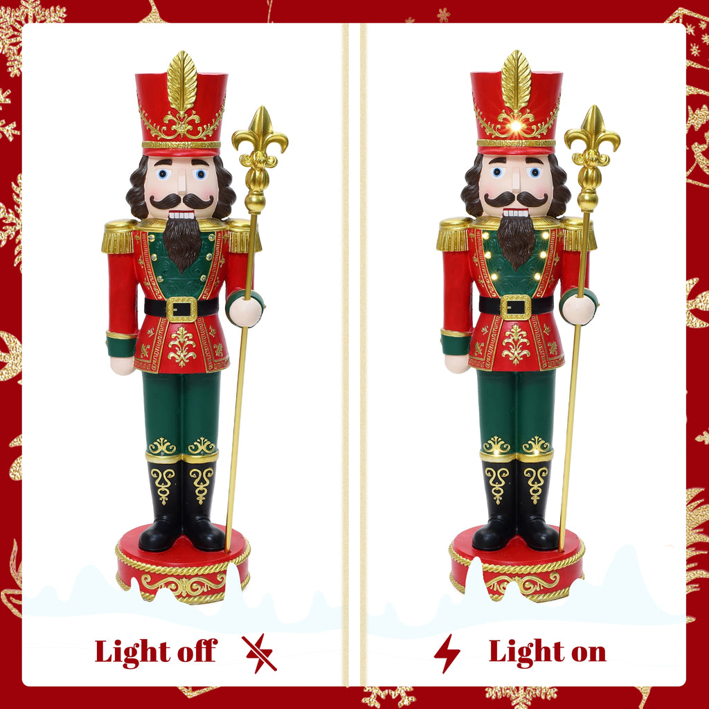 Haven Crest 3.7FT Traditional Nutcracker Soldier in Red with Lights