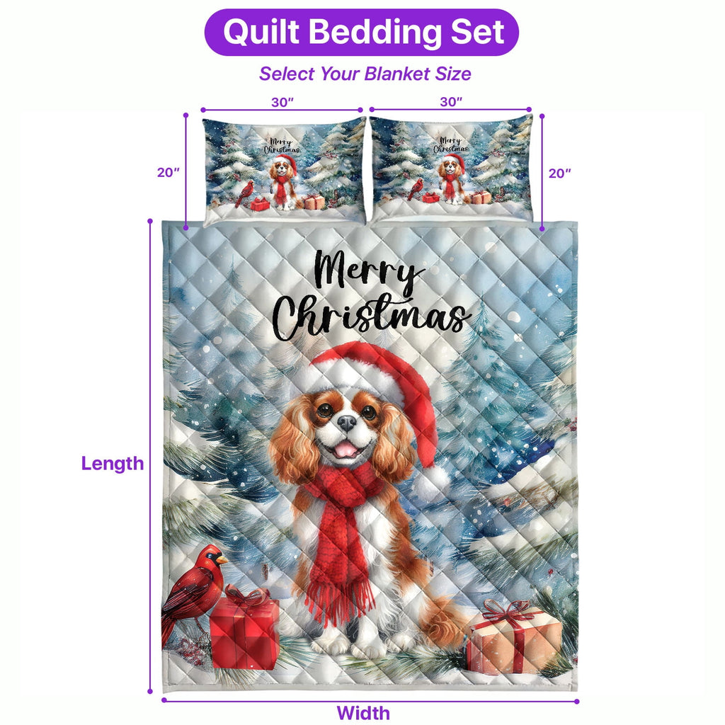 Merry Christmas French Bulldog Enjoys Woofmas Winter Xmas Holiday Quilt Bedding Set Dog Lover Gifts 1 Blanket Bed Cover 2 Pillowcases - 02022
