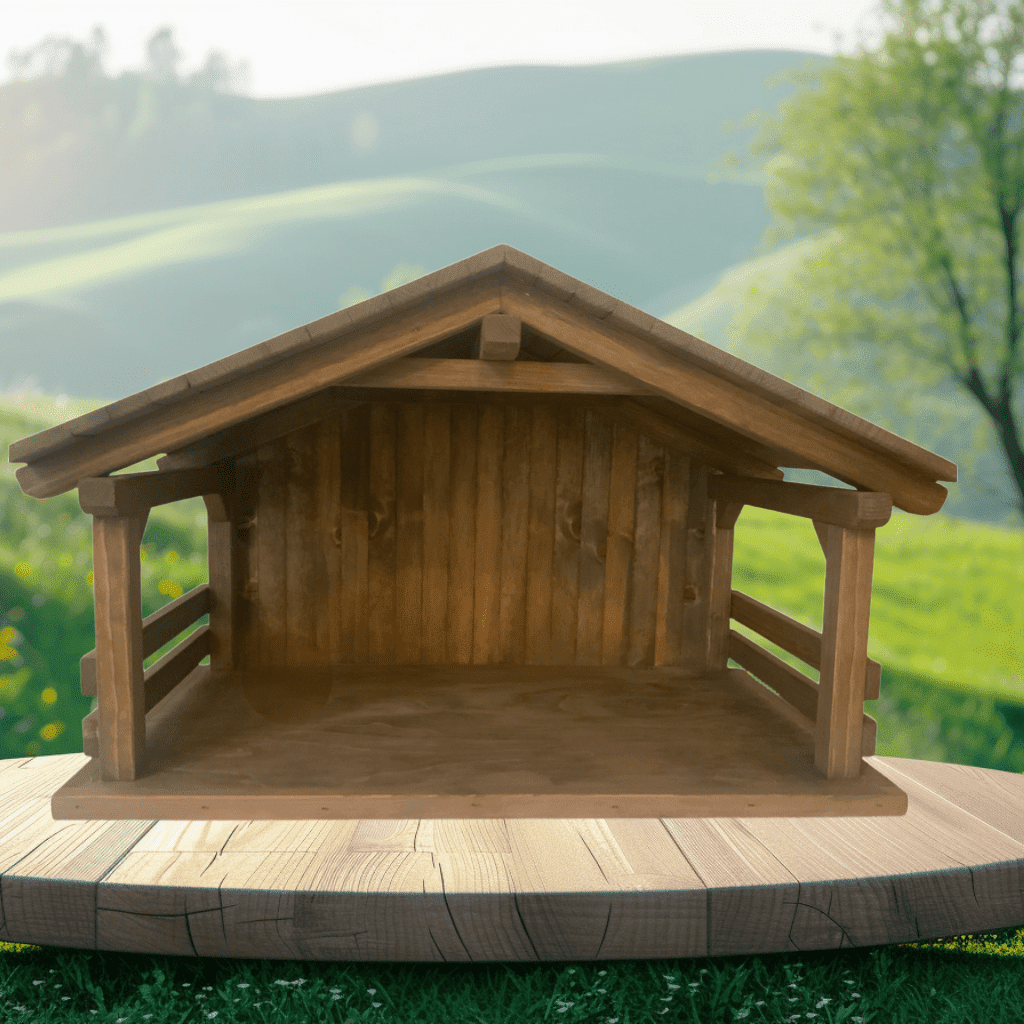 JacobsWoodDesigns X- Large Signature Wood Nativity Stable/Creche Decorative Collectible 1 Piece