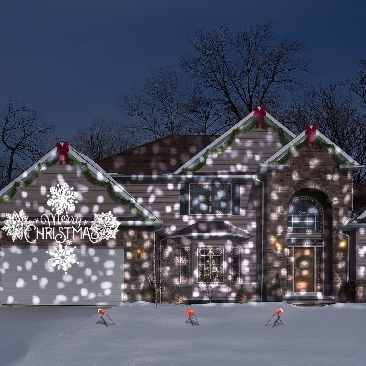 Christmas Lightshow Projection LightSync with Sound Clear