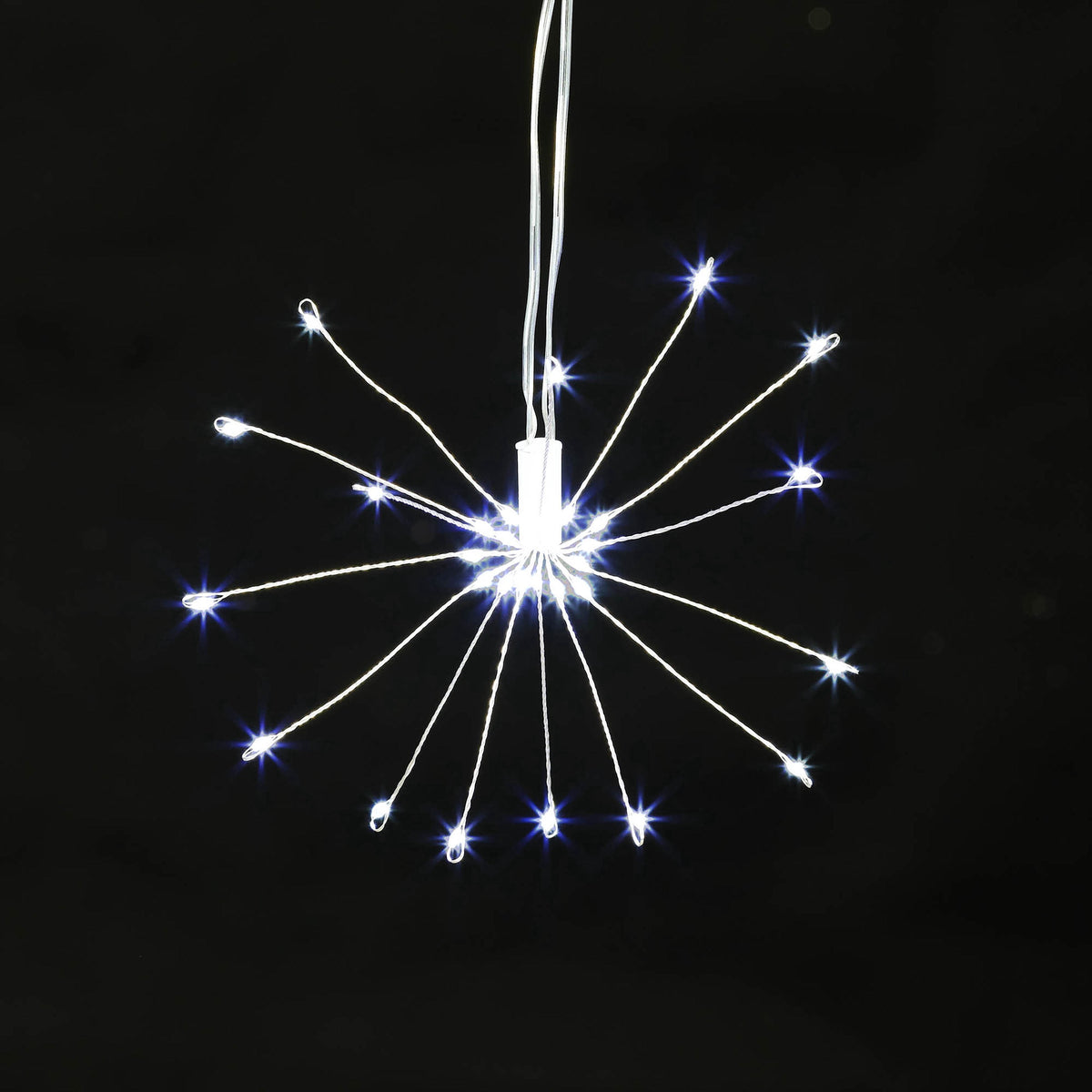 Indoor/Outdoor 6-Count LED 8-Function Starburst Christmas String Lights, Warm White, Transparent Wire, 7.5', by Holiday Time