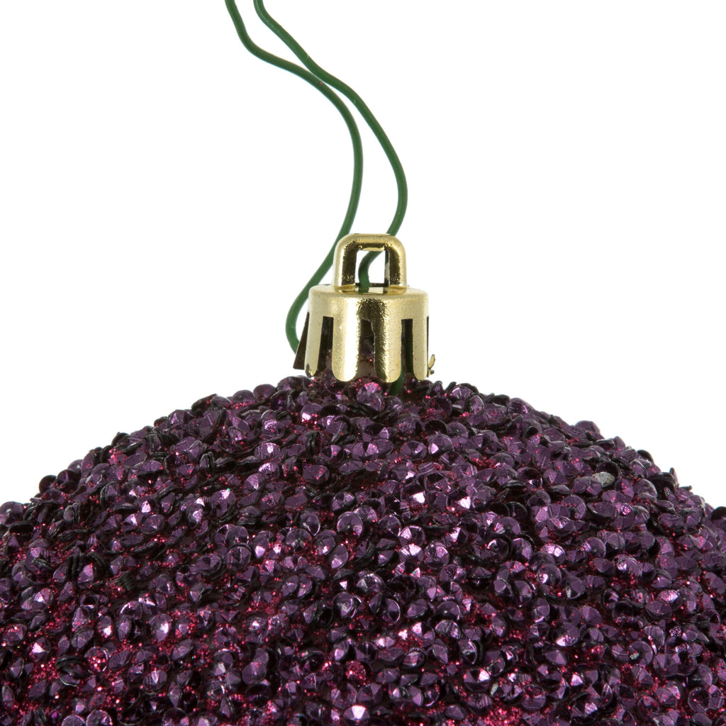 Vickerman 6" Turquoise Beaded Ball Ornament, 4 per Bag