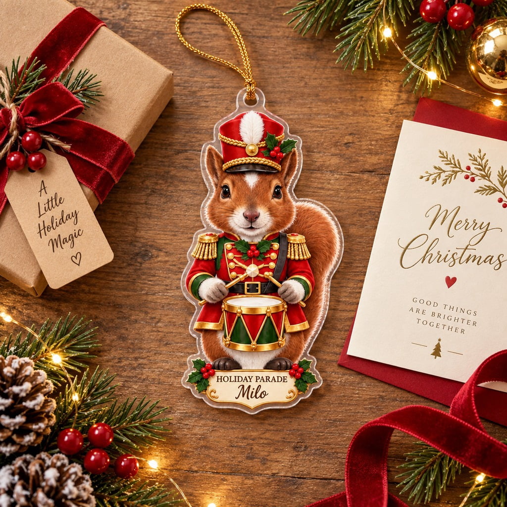 Personalized Christmas Ornament Squirrel Nutcracker Holiday Parade