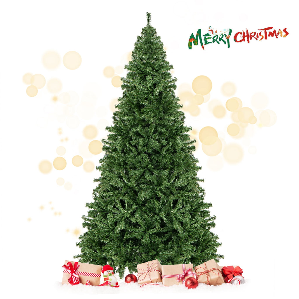 Costway 9FT PVC Christmas Tree 2132 Tips Hinged Solid Metal Legs