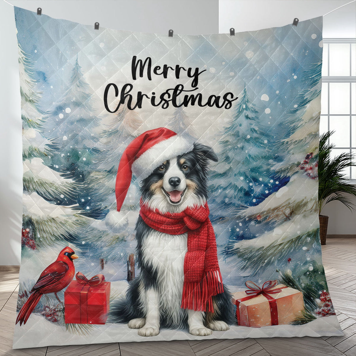 Merry Christmas French Bulldog Enjoys Woofmas Winter Xmas Holiday Quilt Bedding Set Dog Lover Gifts 1 Blanket Bed Cover 2 Pillowcases - 02022
