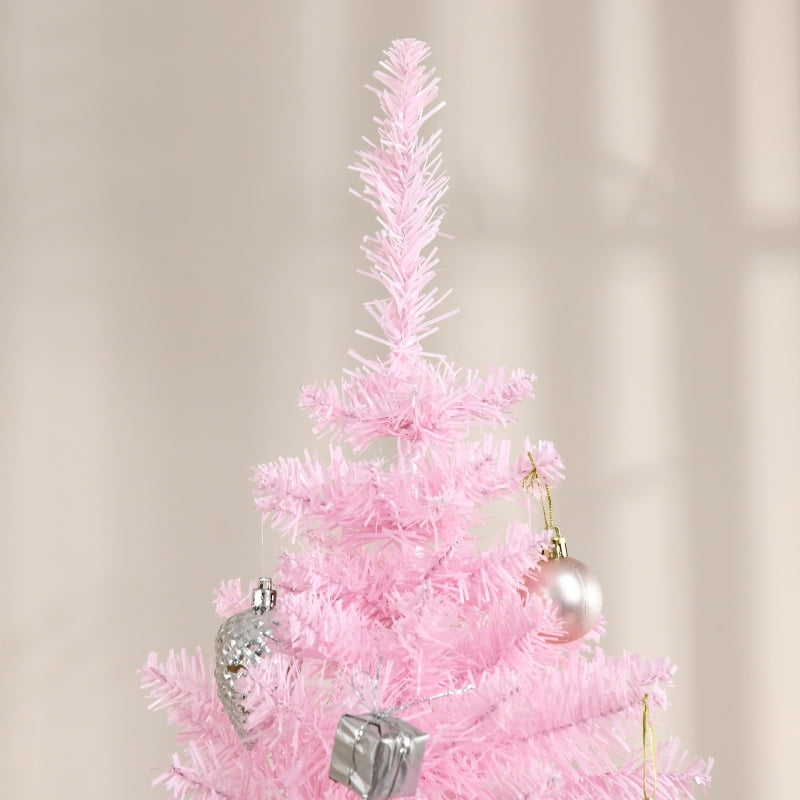 Alvantor Slim Pencil Christmas Tree with 390 Tips, Unlit Artificial Xmas Tree with Plastic Stand 6' Pink