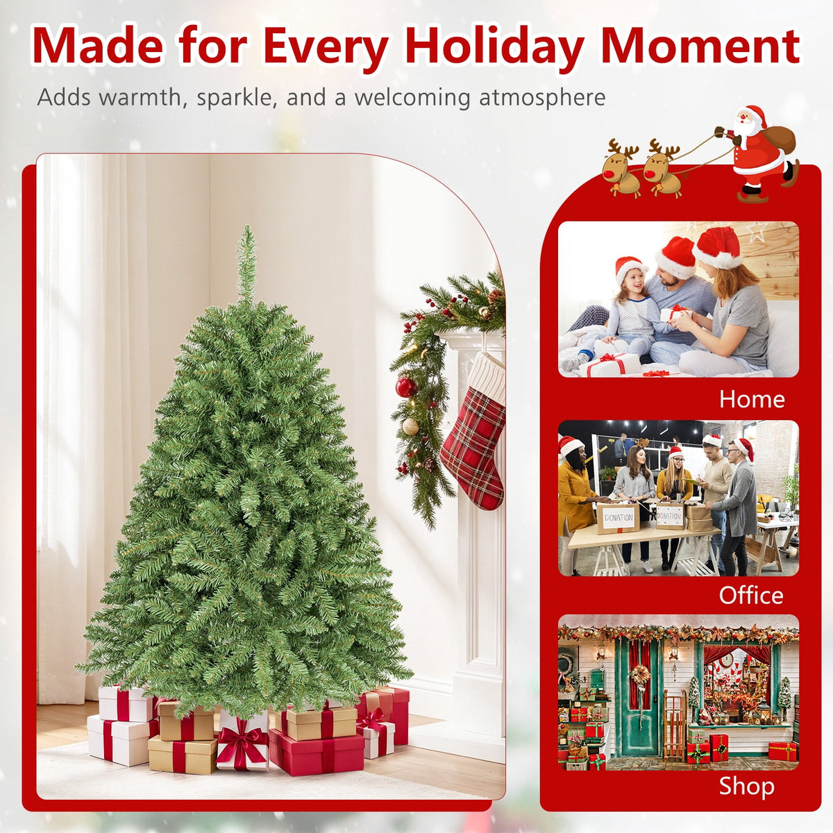 Costway 4 ft Artificial Christmas Tree with 559 Lush PVC Branch Tips & Folding Metal Stand