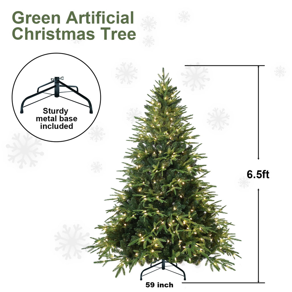 Makeatree 4ft Prelit Artificial Christmas Tree Realistic Fir Xmas Tree with 907 PE PVC Tips & 150 Lights Green & Foldable Base
