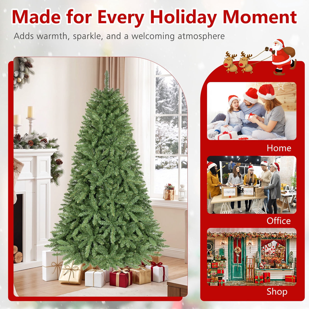 Costway 4 ft Artificial Christmas Tree with 559 Lush PVC Branch Tips & Folding Metal Stand