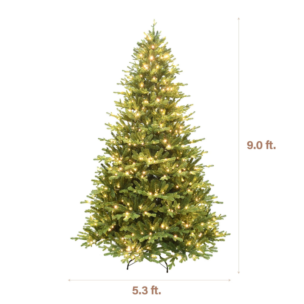 Fraser Hill Farm Prelit LED Warm White Slim 9-ft Artificial Christmas Tree, FFOP090-5GR