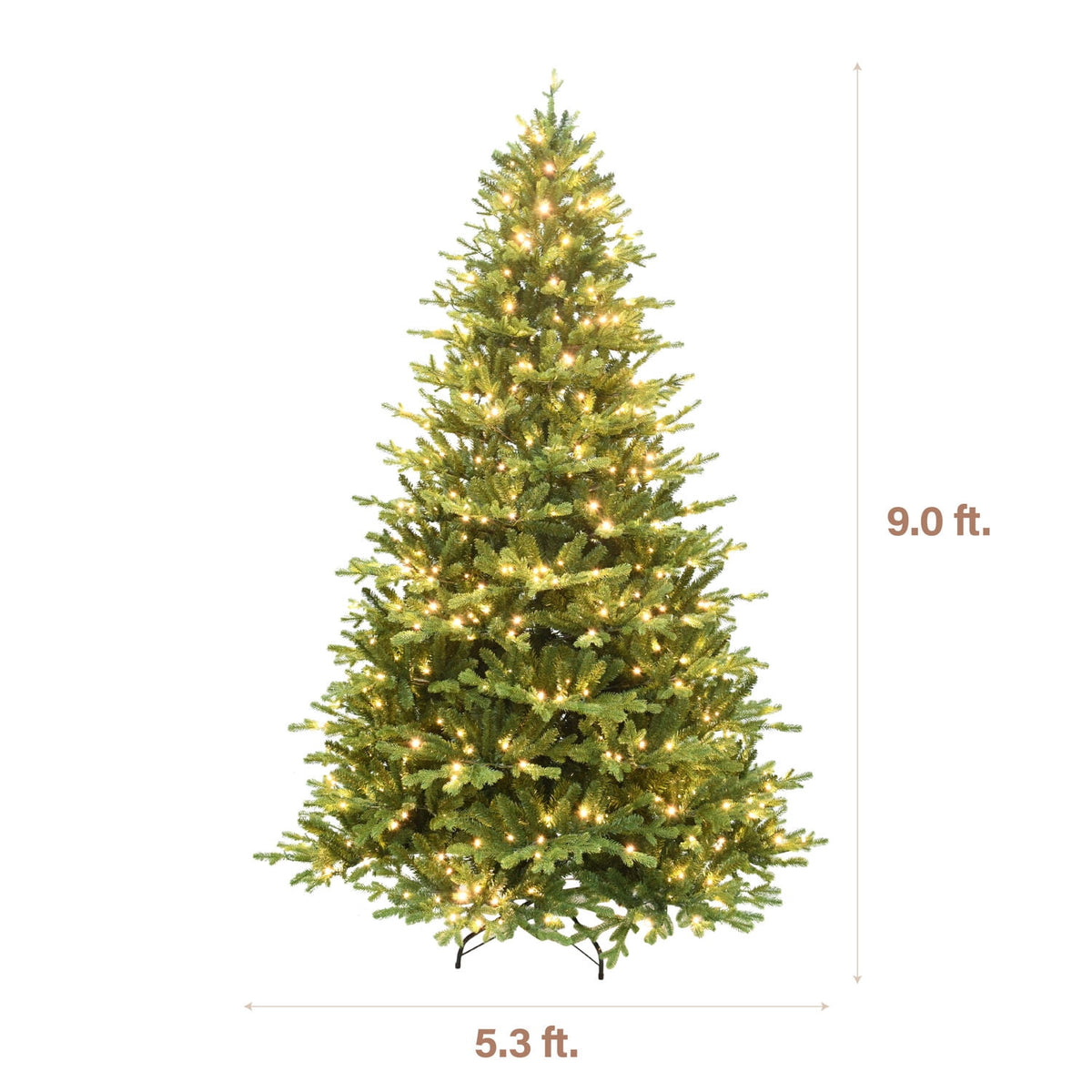 Fraser Hill Farm Prelit LED Warm White Slim 9-ft Artificial Christmas Tree, FFOP090-5GR