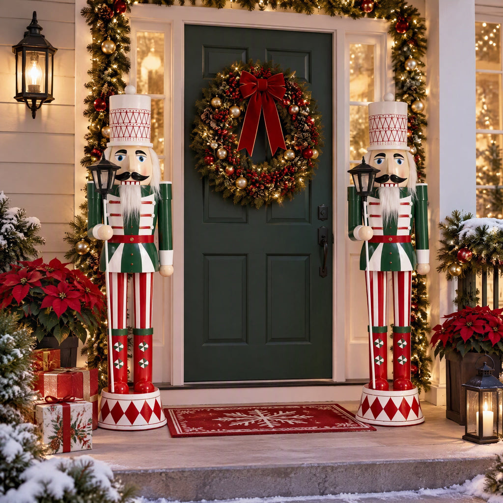 IRONHALL Holiday Classic Iron Nutcracker Decor, Christmas Metal Nutcracker Figurine, Indoor Tabletop Xmas Ornament for Festive Home Decor