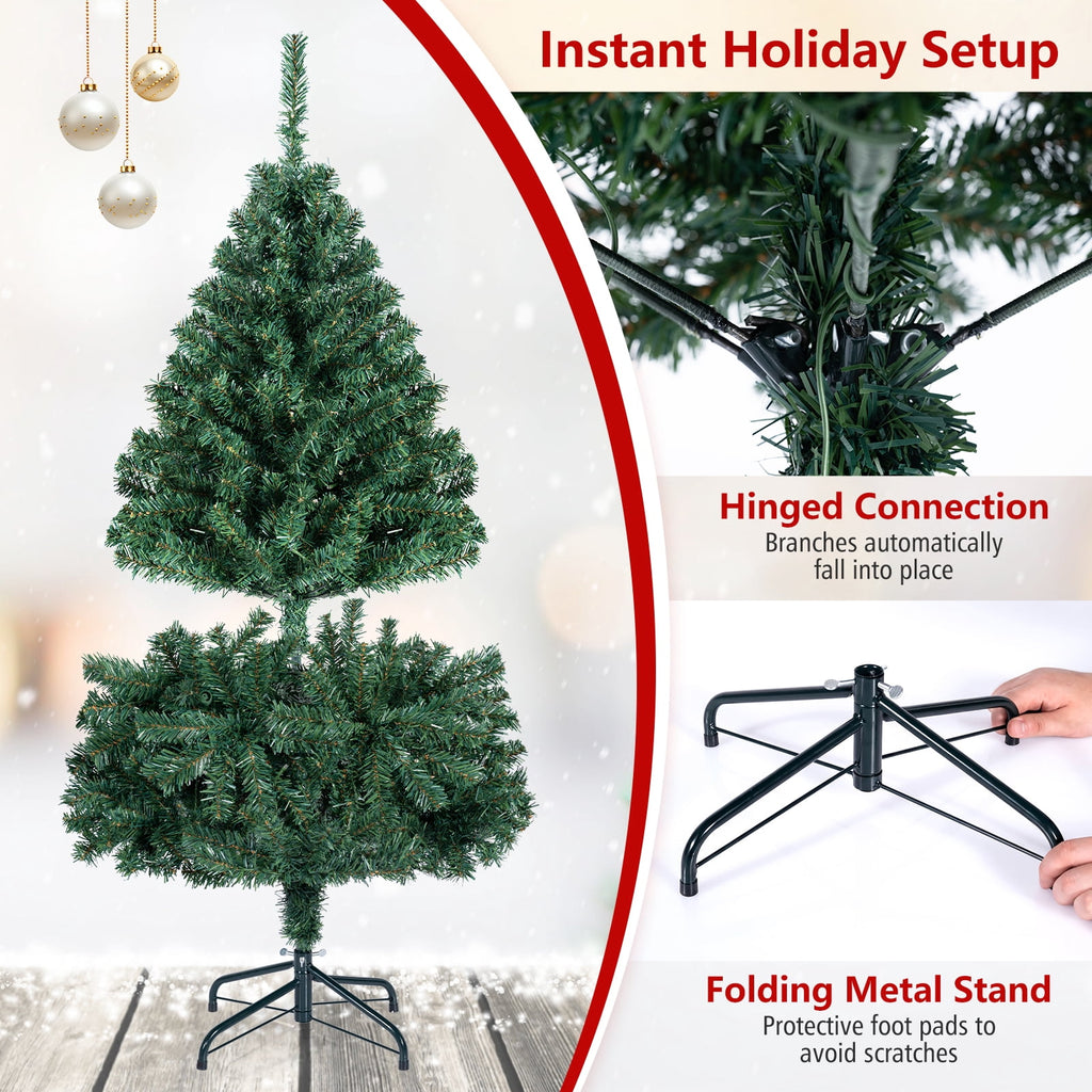 Costway 8Ft Pre-Lit Artificial Christmas Tree Hinged 750 LED Lights