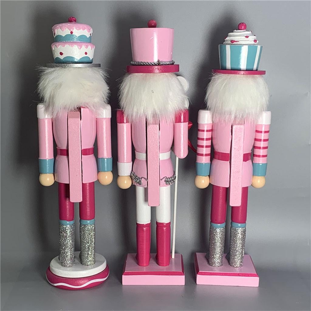 QSTDGVPW 3pcs 14" Nutcracker Solider Figures Puppet Doll Home Christmas Doll Ornament