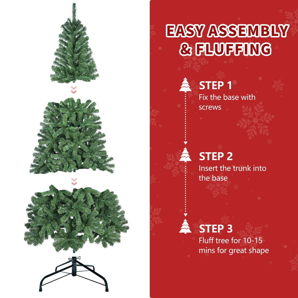Bringstar 7FT Unlit Artificial Christmas Tree, Green Xmas Tree with 774 Tips and Folding Metal Stand, for Indoor Holiday Decoration