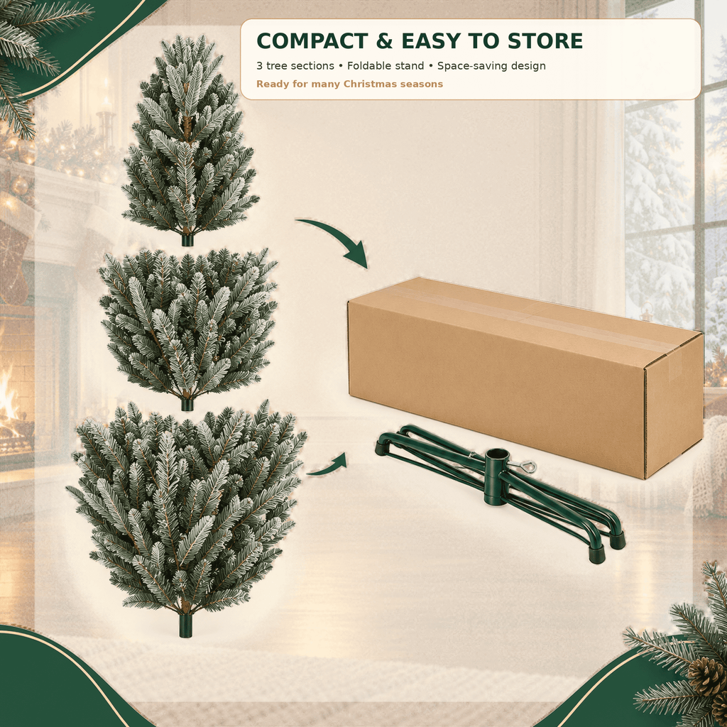 Fenbeli 7ft Unlit Aspen Fir Artificial Christmas Tree, Green