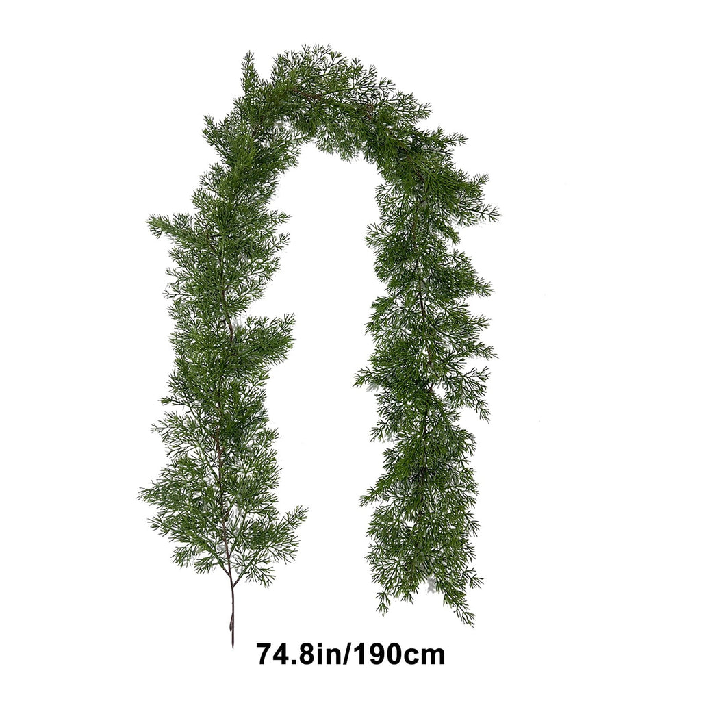 RBCKVXZ 5 FT Christmas Garland Thick and Realistic Artificial Cedar Garland Green Faux Needles Garland for Christmas Winter Home Mantel Fireplace Holiday Party Decorations