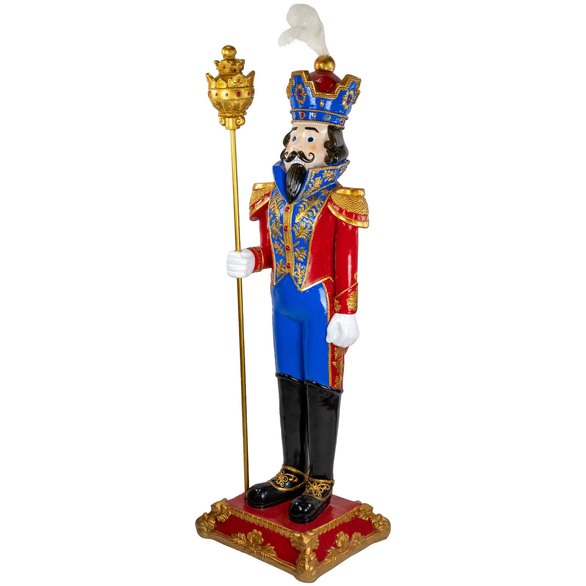 Northlight Regal Commercial Christmas Nutcracker Soldier with Scepter - 6.5' - Red and Blue
