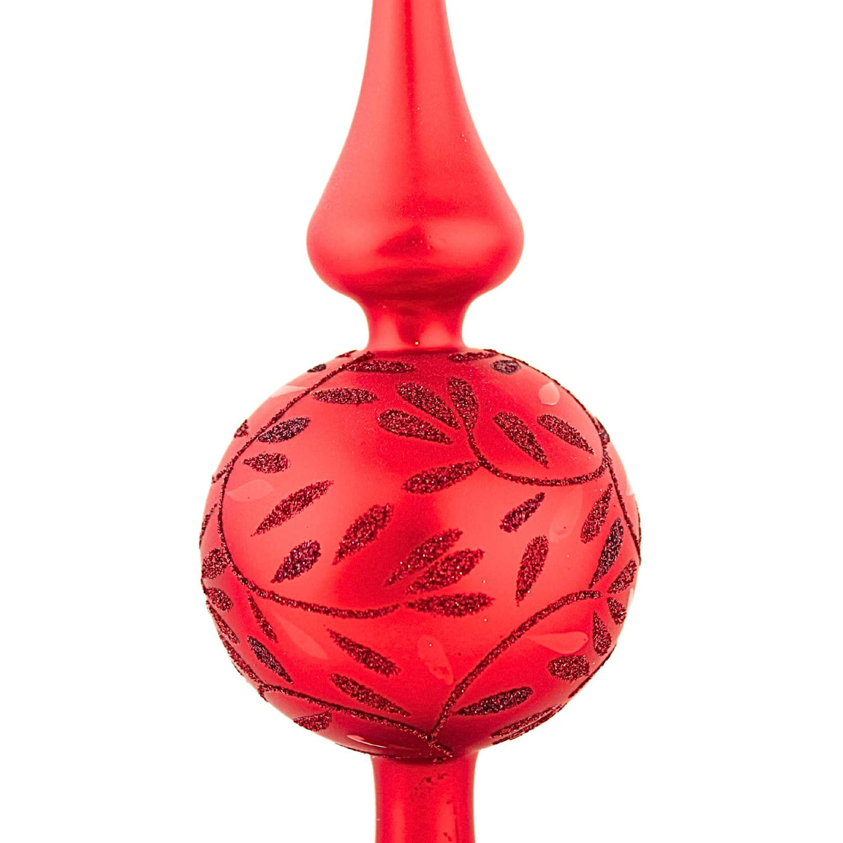 Inge Glas Red Delights Matte Finial Glass Tree Topper Christmas 20084T032