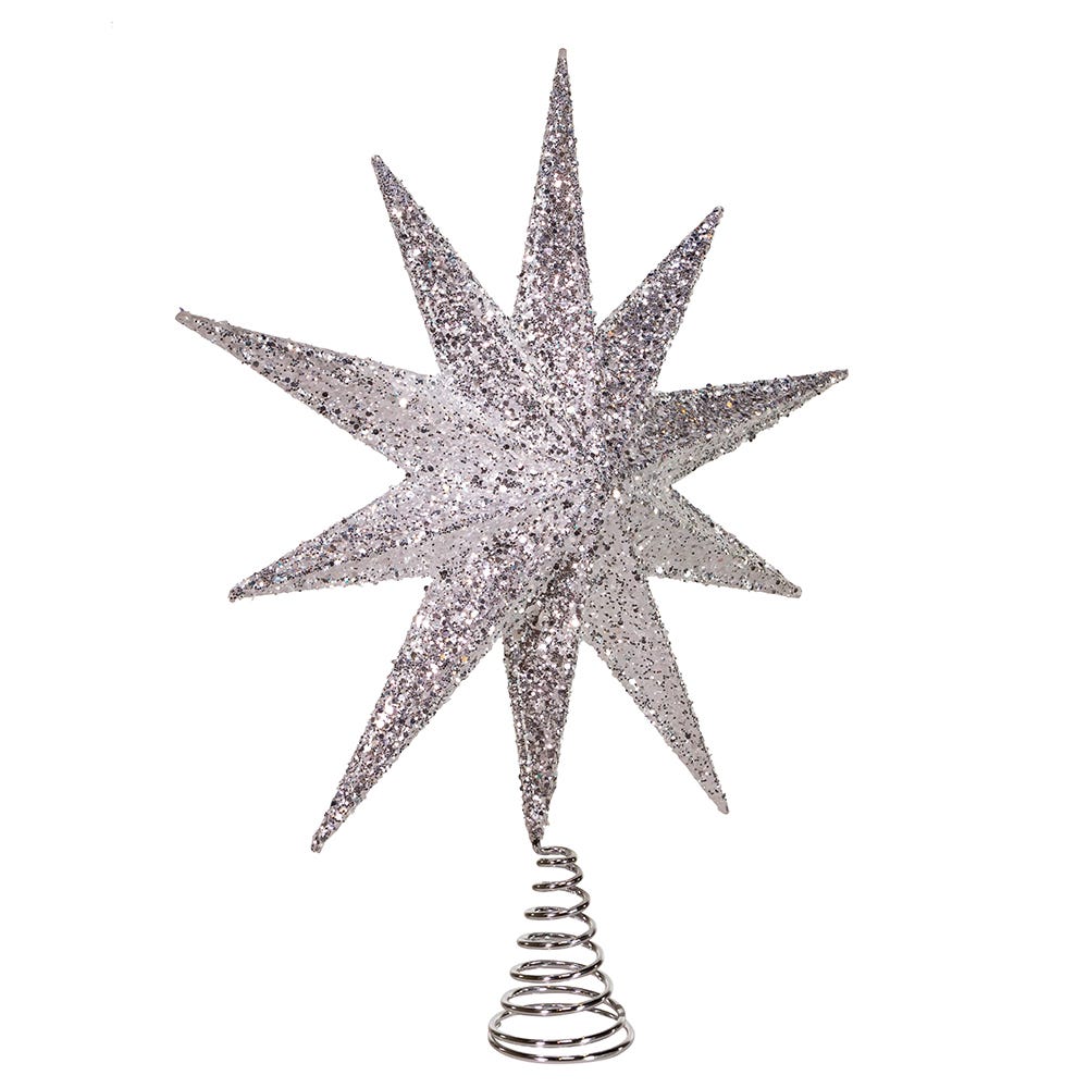 Kurt Adler 18-Inch Silver Bethlehem Star Treetop