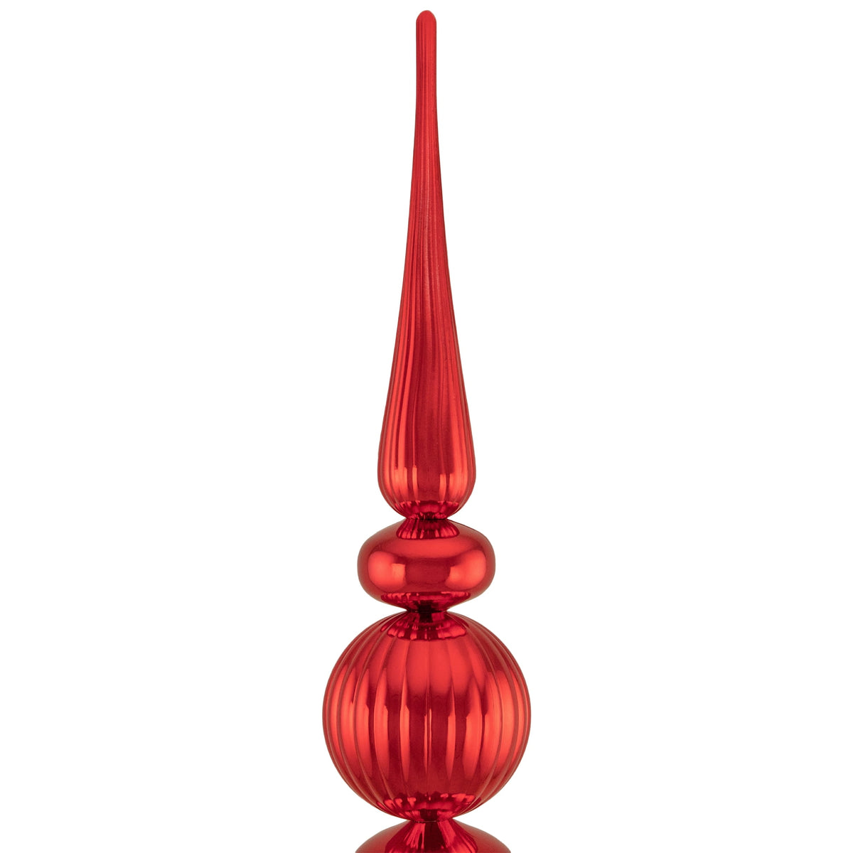 Northlight Shiny Ball Finial Tower Commercial Christmas Decoration - 4.5' - Red