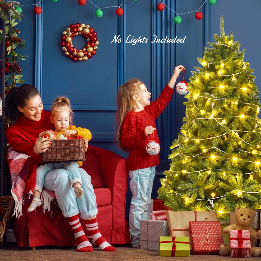 Costway 6ft Premium Hinged Artificial Christmas Fir Tree w/ 1250 Branch Tips