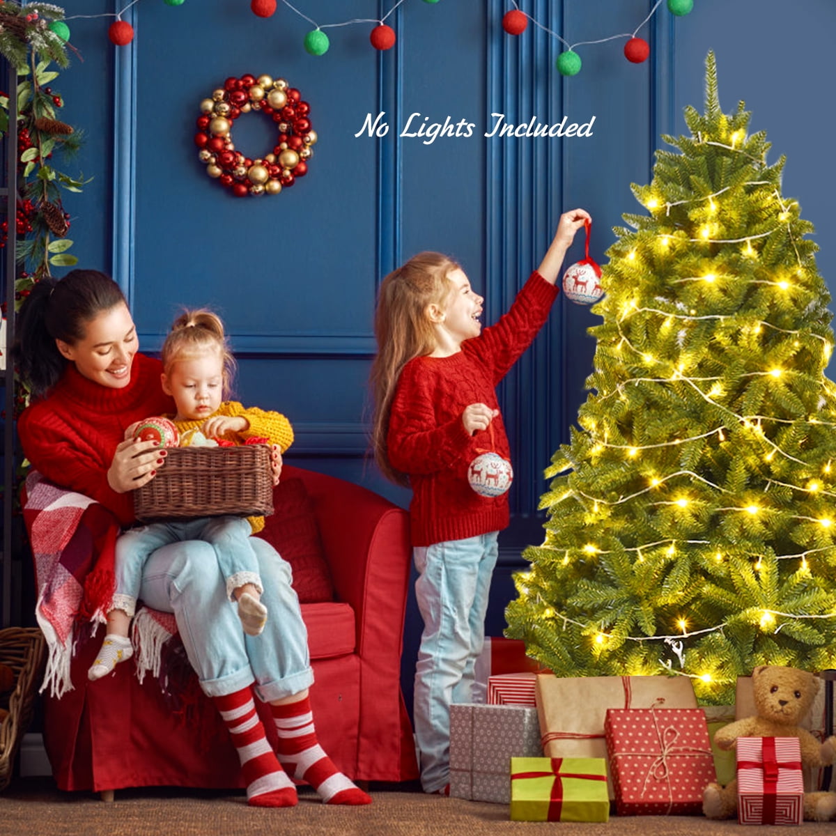 Costway 6ft Premium Hinged Artificial Christmas Fir Tree w/ 1250 Branch Tips