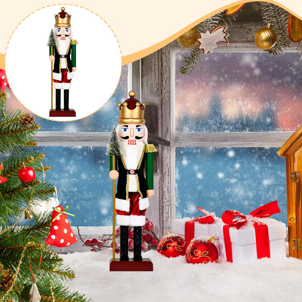 FVDPWYE Christmas Nutcracker Decor with Light Music Christmas Decor for Bedroom Home 58cmx16cmx13cm