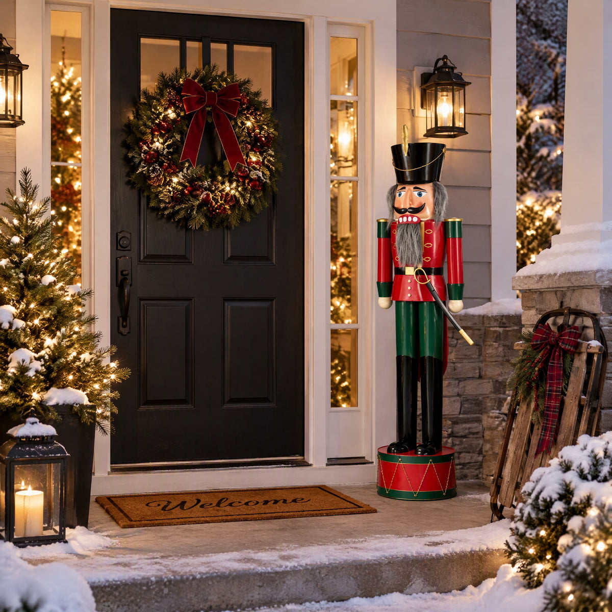 IRONHALL Holiday Classic Iron Nutcracker Decor, Christmas Metal Nutcracker Figurine, Indoor Tabletop Xmas Ornament for Festive Home Decor