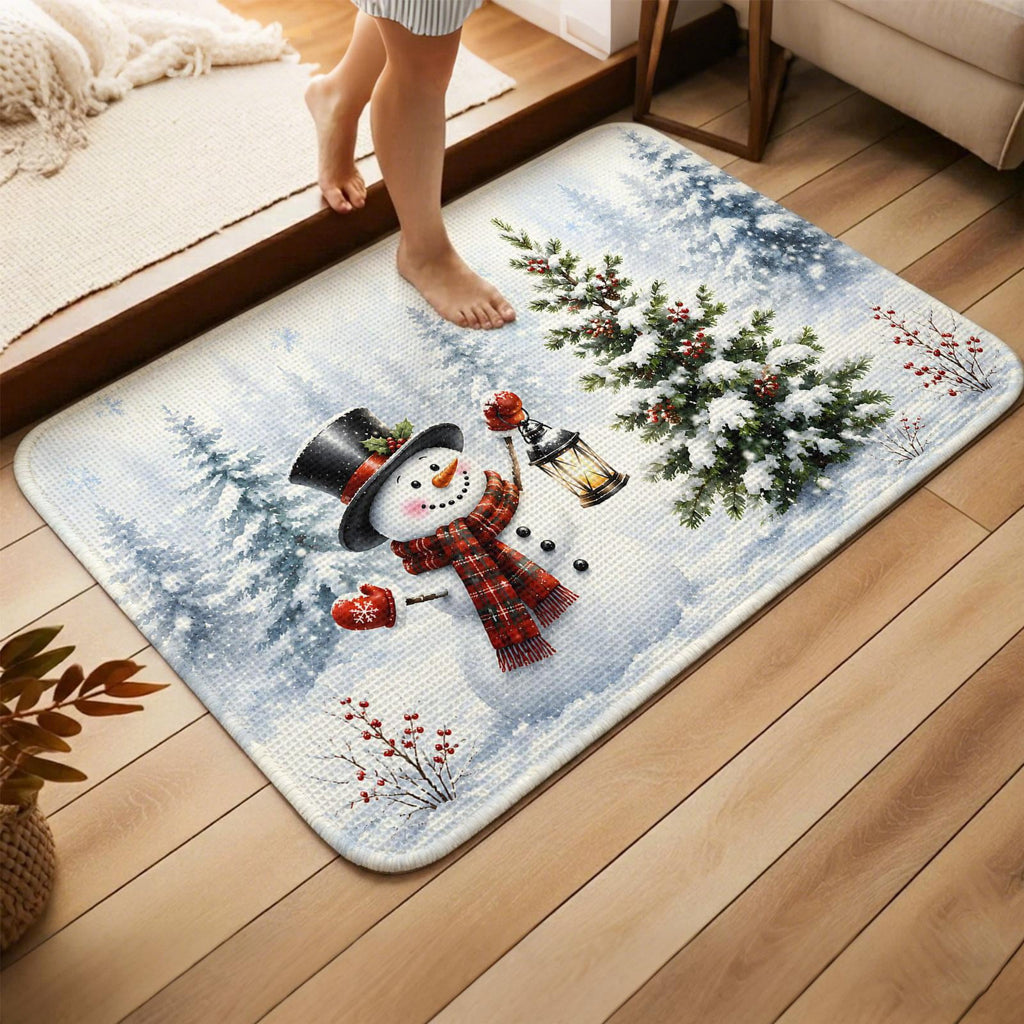 Red Truck Christmas Washable Area Rugs for Living Room Bedroom, Large Non Slip Indoor Floor Carpet Absorbent Xmas Tree Gnomes Navy Blue Snowflake Door Mat Rugs for Bathroom Entryway 63"x90.6"