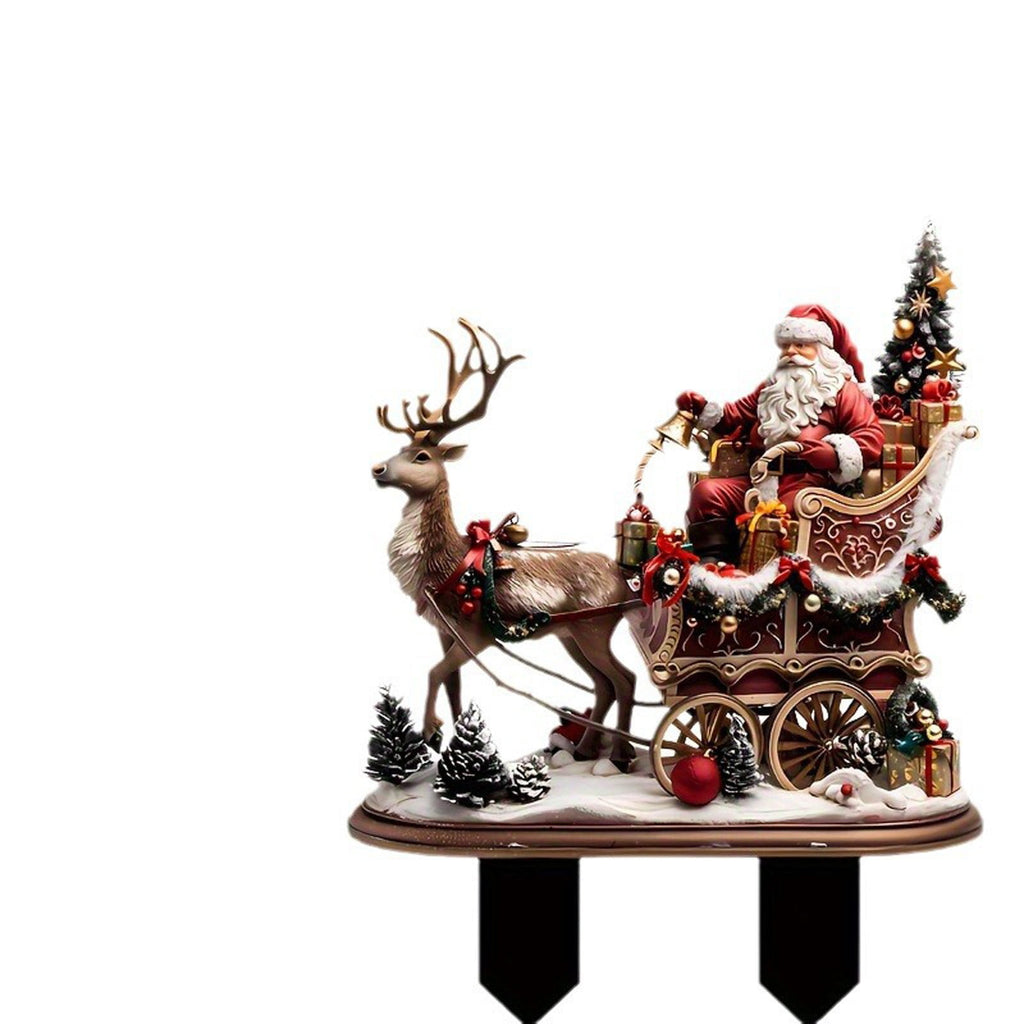 YANHAIGONG Christmas Santa Claus Decorations,Christmas Santa Claus Gnome Ornaments,Christmas Santa Claus Figures Toys,Santa Claus Figurine for Tabletop,Santa Claus and Elks Acrylic Floor Decoration