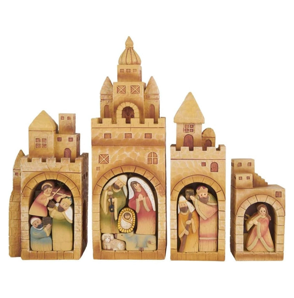 Nativity Village Set - Sets for Christmas Indoor - Manger Scene Decorations - Christmas Nativity - Holy Family Scene - (15 PC Set)