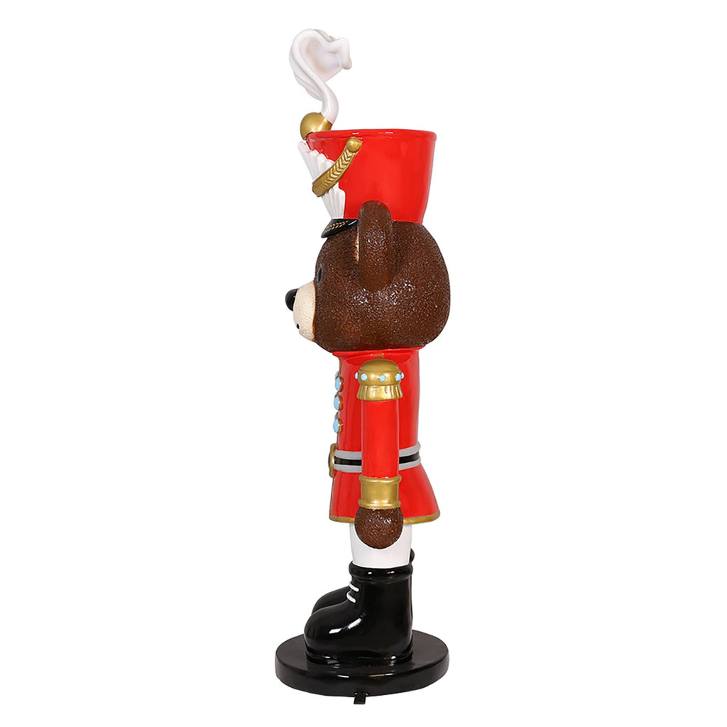 Universal Statues Teddy Bear Nutcracker Fiberglass Outdoor Commercial Christmas Decoration - 59"