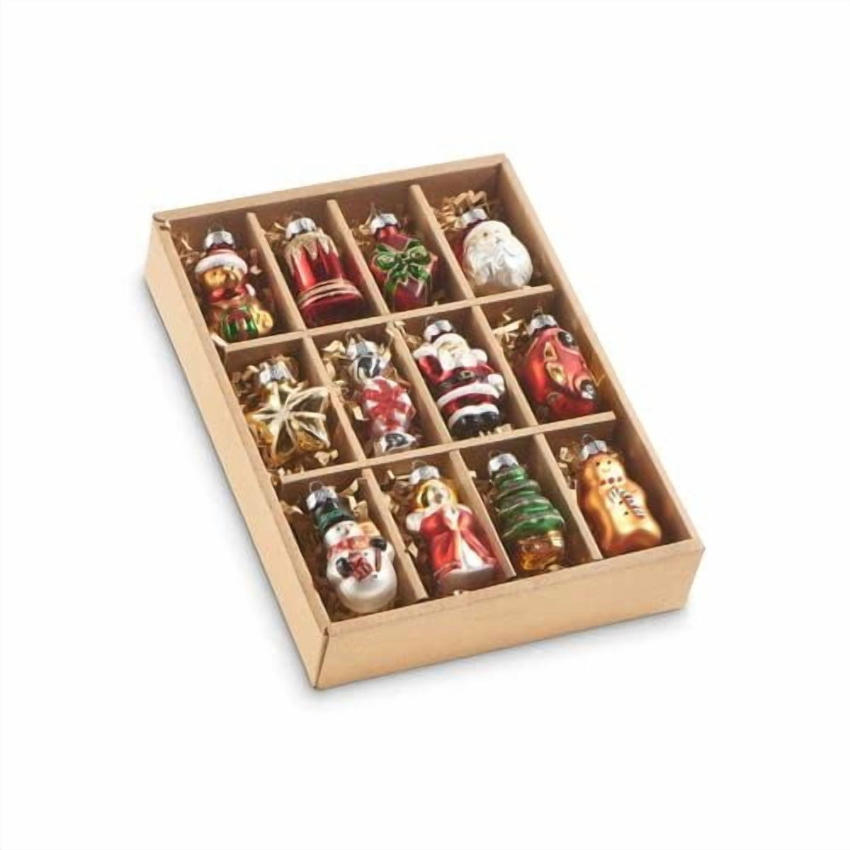 RAZ Imports Vintage Traditional Christmas Ornaments, 2-inch Height, Glass, Set of 12, Christmas, Home Decor
