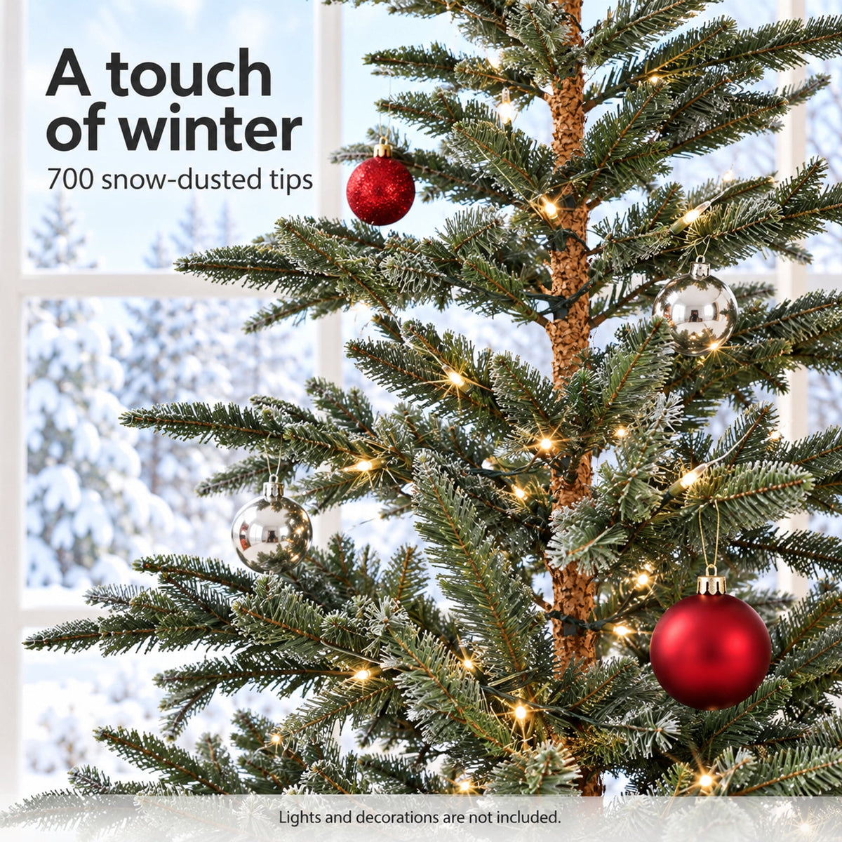 Furnibear 7ft Christmas Tree with 700 Snowy Tips Easy Setup Artificial Christmas Tree for Holiday Decor