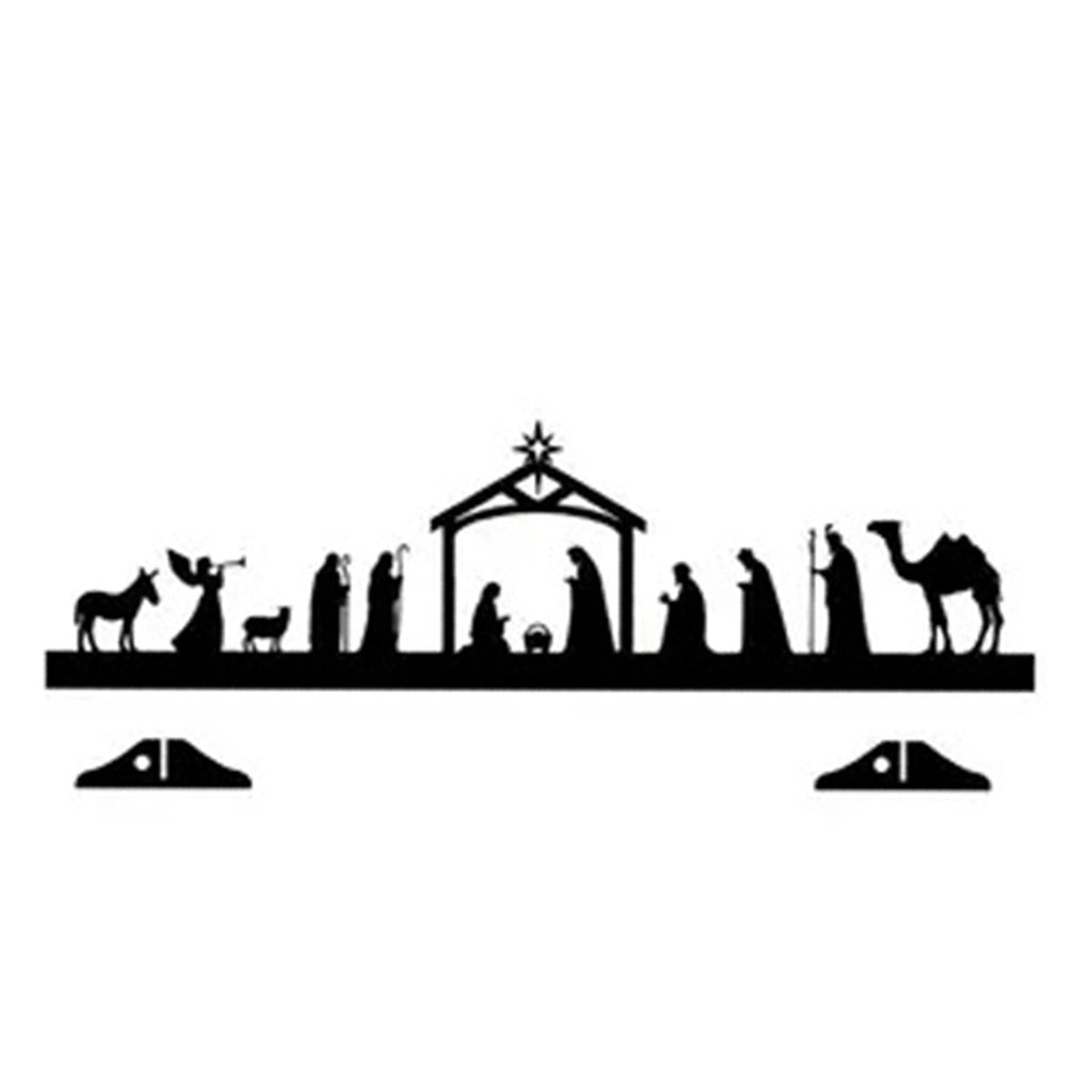 FVDPWYE Baby Jesus Manger Ornament Decor Collection Iron Desk Figurine Novelty Manger Scene Jesus Nativity Scene for Home Living Room L