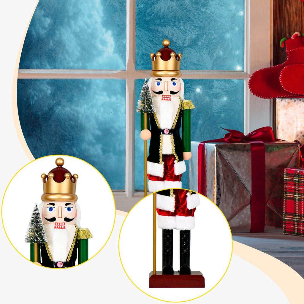FVDPWYE Christmas Nutcracker Decor with Light Music Christmas Decor for Bedroom Home 58cmx16cmx13cm