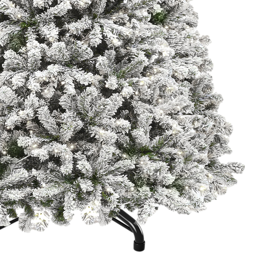 Uforic 6ft Pre-lit Snow Flocked Christmas Tree with 1000 Branch Tips & 250 Lights, Christmas Pine Tree with Remote, 11 Light Modes
