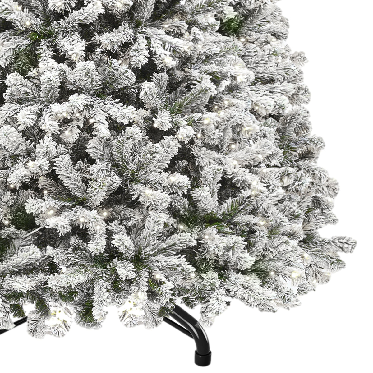Uforic 6ft Pre-lit Snow Flocked Christmas Tree with 1000 Branch Tips & 250 Lights, Christmas Pine Tree with Remote, 11 Light Modes