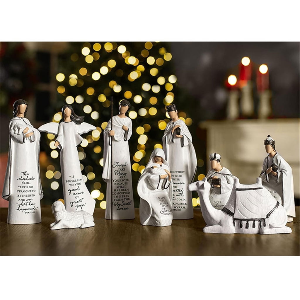 Jesscasday Baby Jesuses Holy Family Statue Miniature Christmas Nativity Scene Sculpture