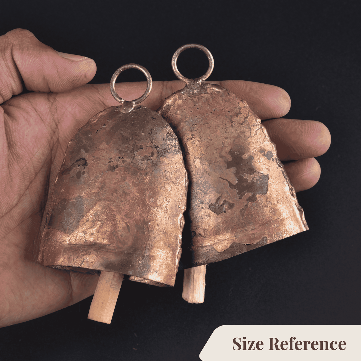 Vivanta Dome Bells Set of 6 – 3.5 Inch Copper Finish Antique Cow Bell | Handmade Rustic Vintage Christmas Ornaments for Decoration, Hanging Jingle Bell, DIY Wind Chime, Garland, Wreath & Farmhouse